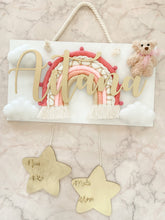 Cargar imagen en el visor de la galería, Letrero bienvenida arcoíris y oso o conejo