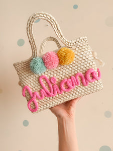 Bolsa paradise con nombre y flor