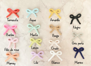 Banditas moño crochet (ARMA TU SET PERSONALIZADO)