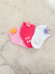 Puffi Socks personalizado Coronas para niñas (KIT 3 PARES)