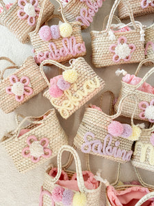 Bolsa paradise con nombre y flor