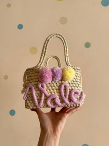 Bolsa paradise con nombre y flor
