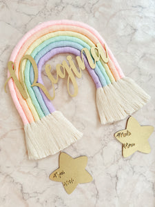 Letrero rainbow personalizado c/ estrellas datos