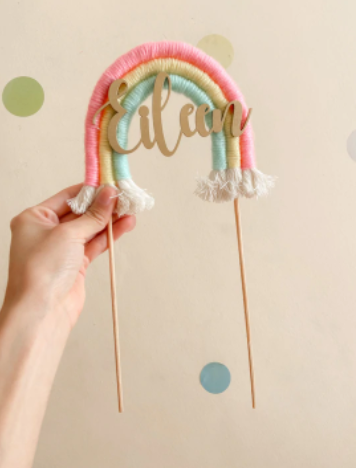 Cake topper 17 cm arcoíris